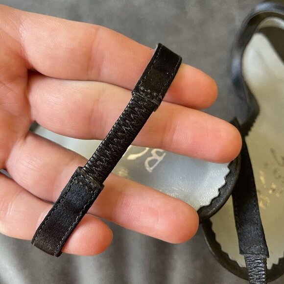 Y2K BCBG Satin Black Leather Rhinestone Slingback Heels Women’s‎ 8.5 vintage - Picture 13 of 14